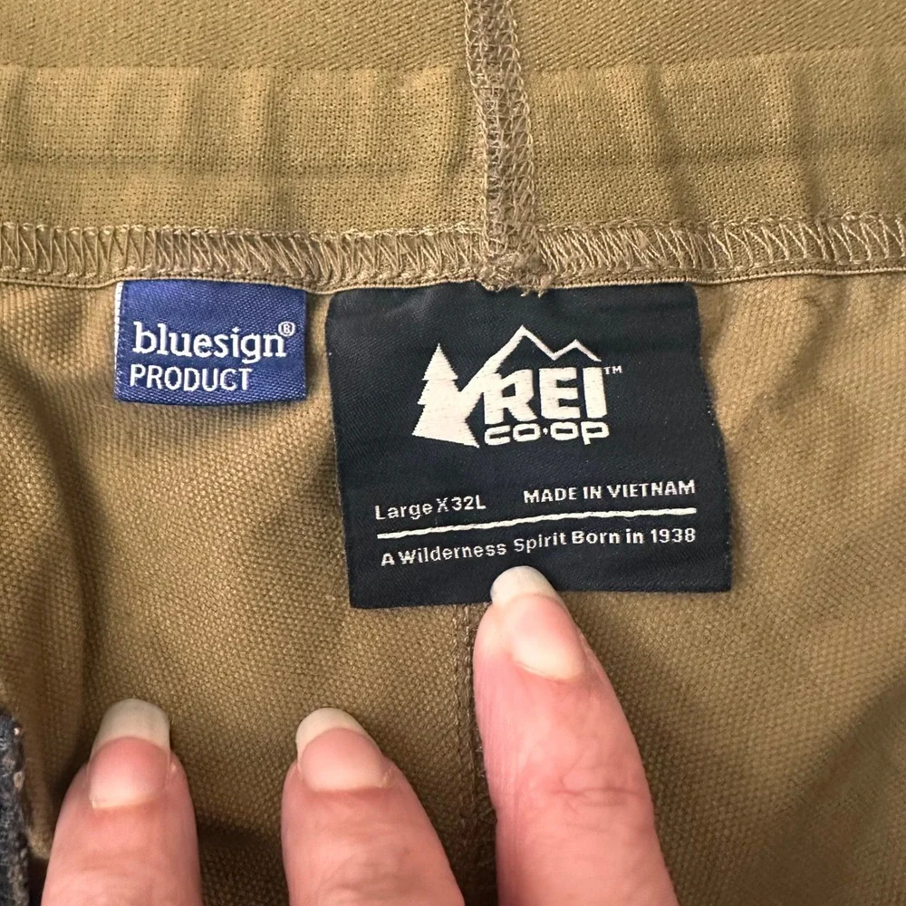 REI Co‎ Op Mens Convertible Hiking Pants Zip Off Cargo Khaki Size Large - 32L